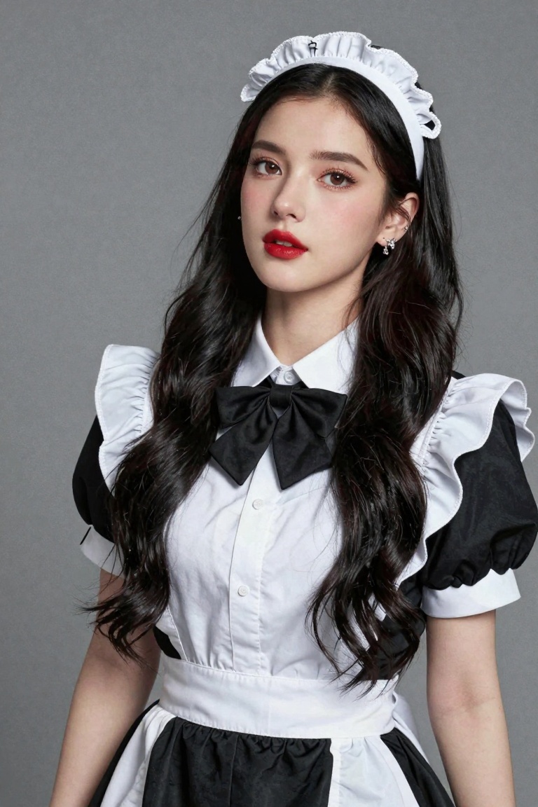 Create an editorial high-fashion finish with an editorial value of a luxury beauty portrait. Incorporate a controlled stud...