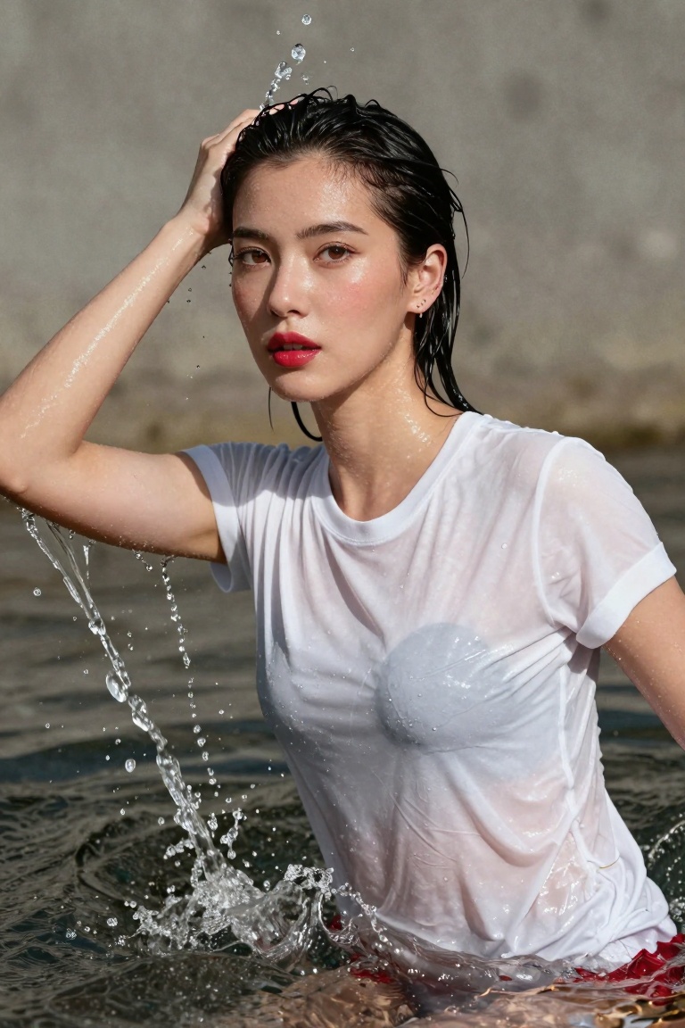 Create an editorial high-fashion finish with an editorial value of 1.25 for a luxury beauty portrait. Incorporate a contro...