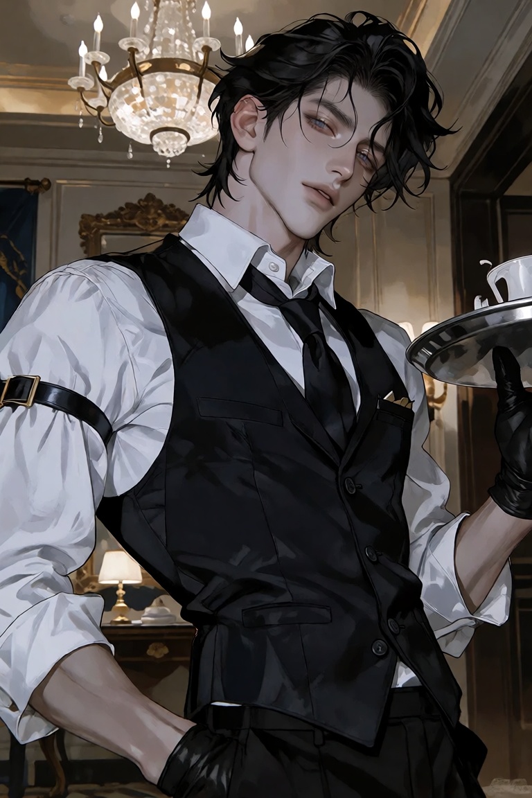 man,  solo,  black hair on Tensor.Art