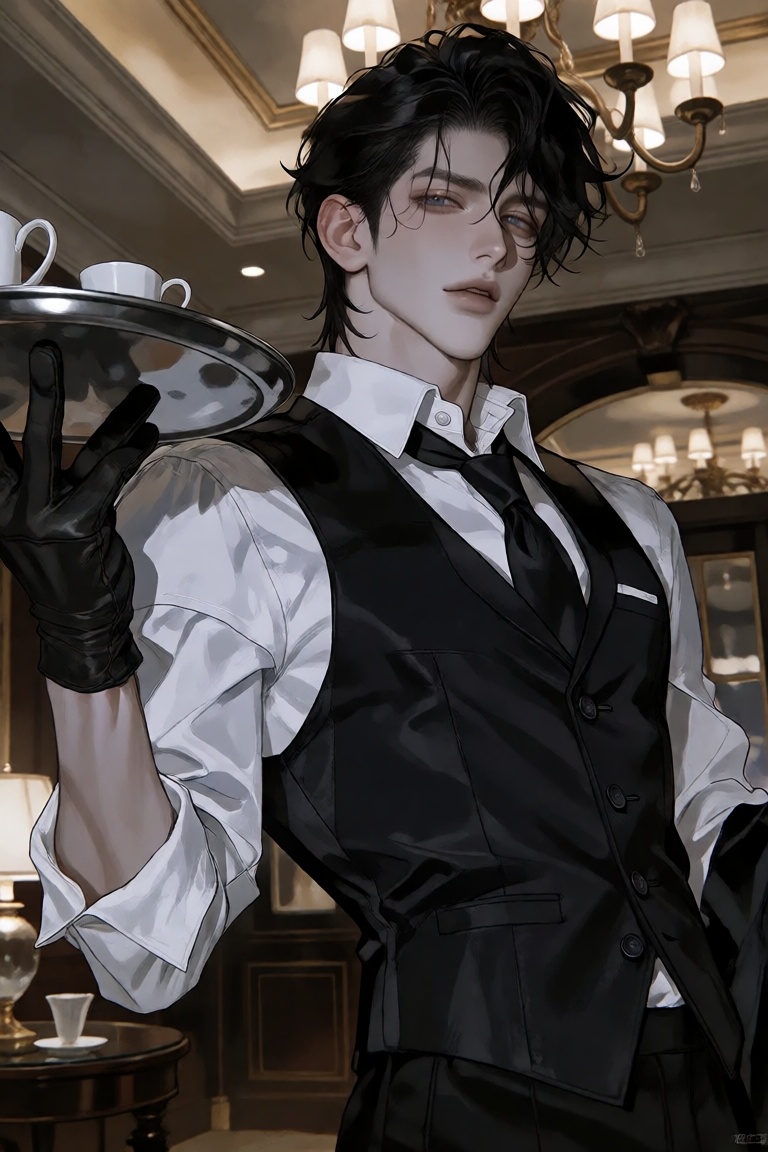 man,  solo,  black hair on Tensor.Art