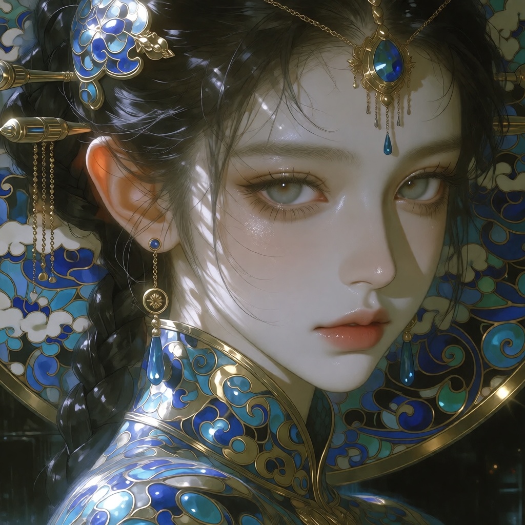 (Beautiful female,  cloisonné,  and the most beautiful work ever created under the supervision of Yoshitaka Amano) on Tens...
