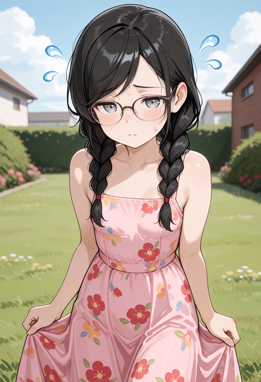 1girl,  gray eyes,  glasses on Tensor.Art