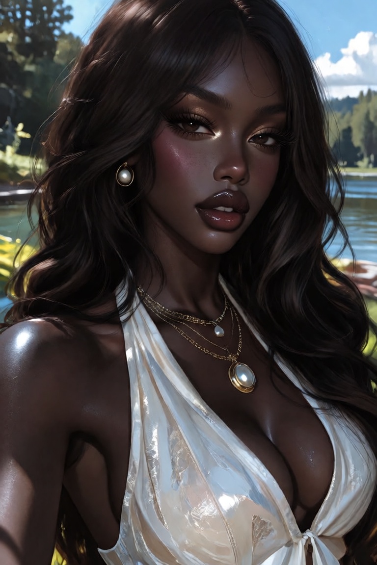 beautiful,  *****,  gorgeous african american woman with smooth black ebony skin on Tensor.Art