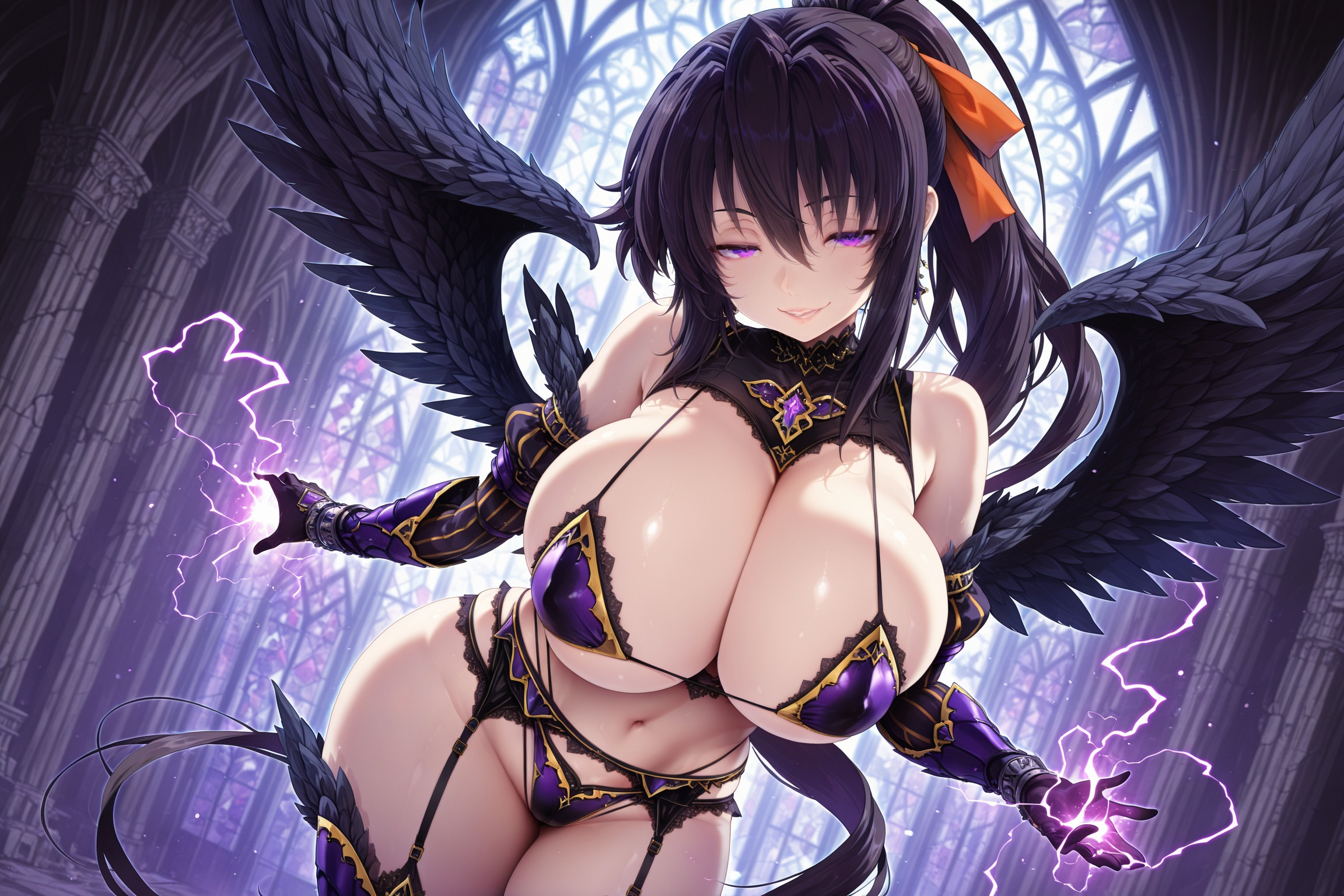 akeno_fallen_angel_illxl,  akeno himejima,  ***** woman on Tensor.Art