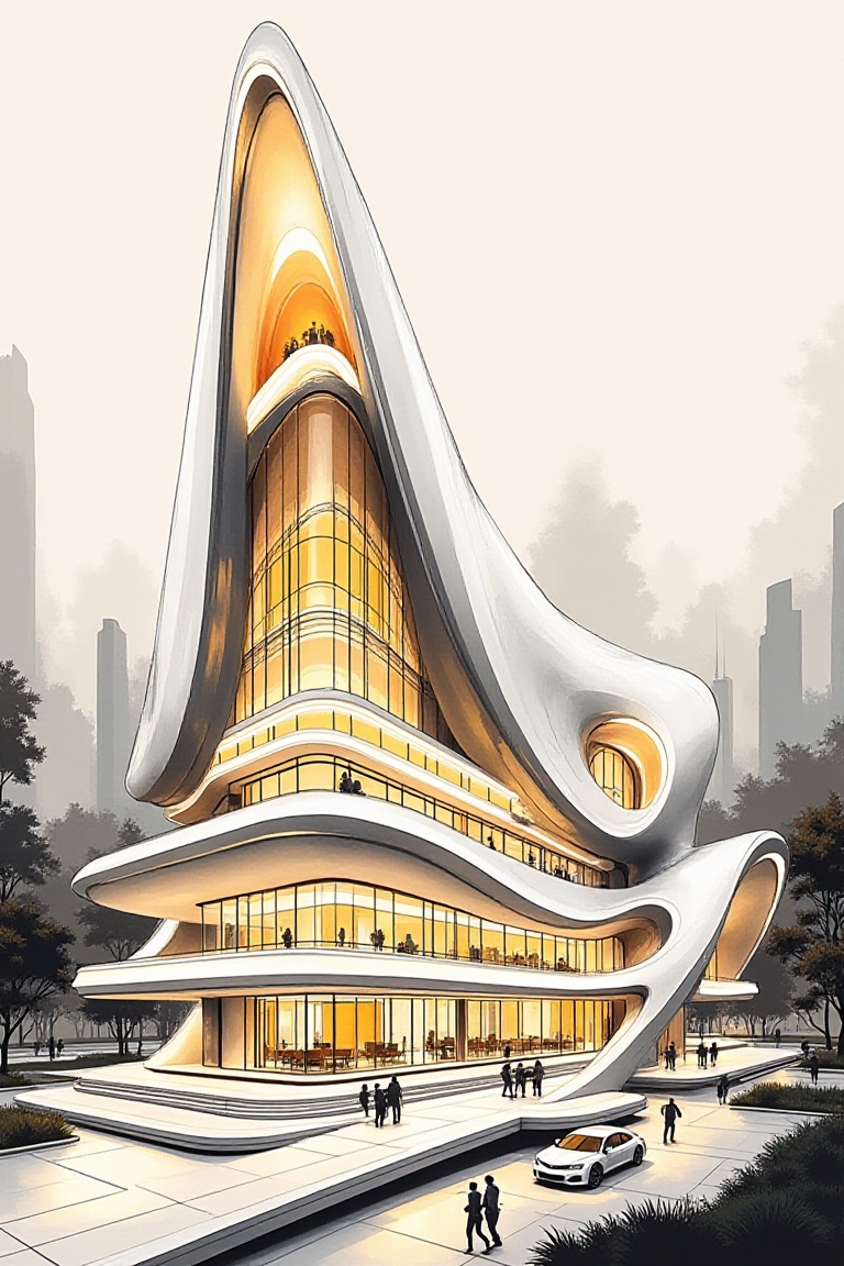 MYLimeSketch-Urban/Rural area,  The image depicts a complex of sharp,  modern on Tensor.Art