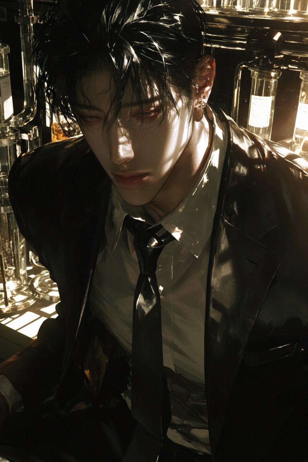 ((1 boy solo)),  pale skin,  gary eyes on Tensor.Art