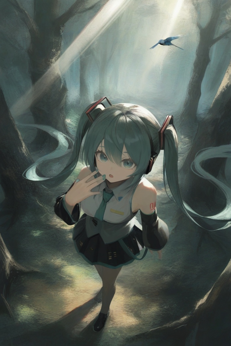dynamic pose,  right hand up to cover the light rays,  mouth open on Tensor.Art