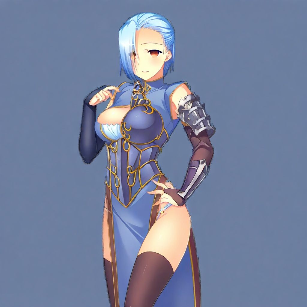 1girl,  solo,  blue hair on Tensor.Art