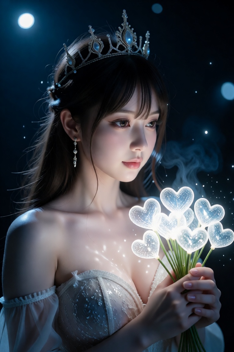 zidiusArt,  A beautiful,  ethereal queen in profile on Tensor.Art