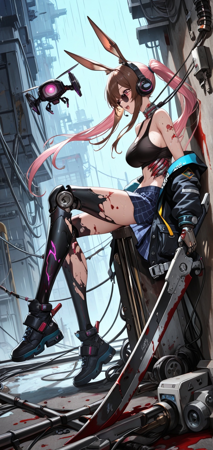 ((1girl,  amiya_\(arknights\),  )) hard edge painting on Tensor.Art