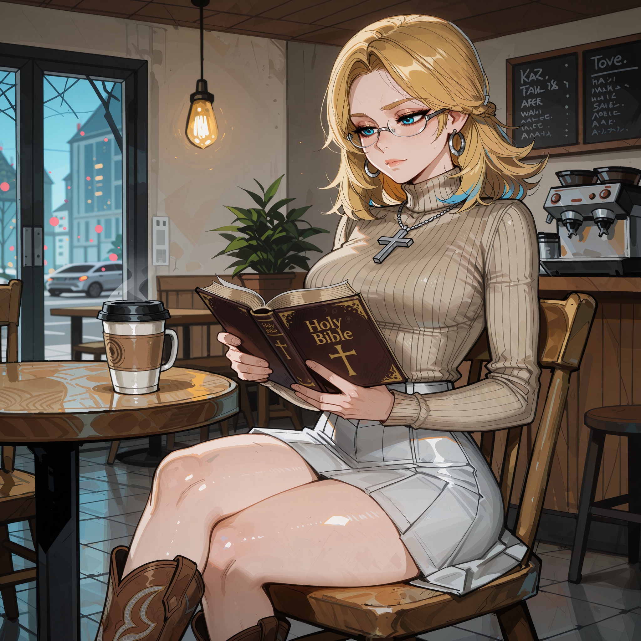 Vv.LXVIII - MR-Sue_Storm,  Vv.LXVIII - Wolfsbane,  MR-Sue_Storm has blonde shoulder length hair and blue eyes on Tensor.Art
