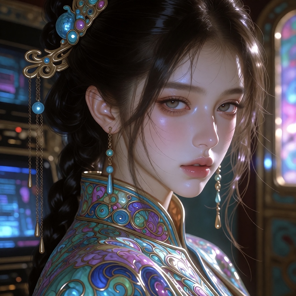 (Beautiful female,  cloisonné,  and the most beautiful work ever created under the supervision of Yoshitaka Amano) on Tens...