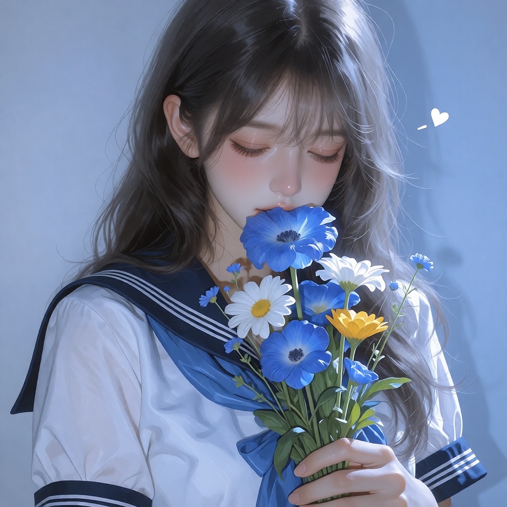 1girl,  flower,  bouquet on Tensor.Art