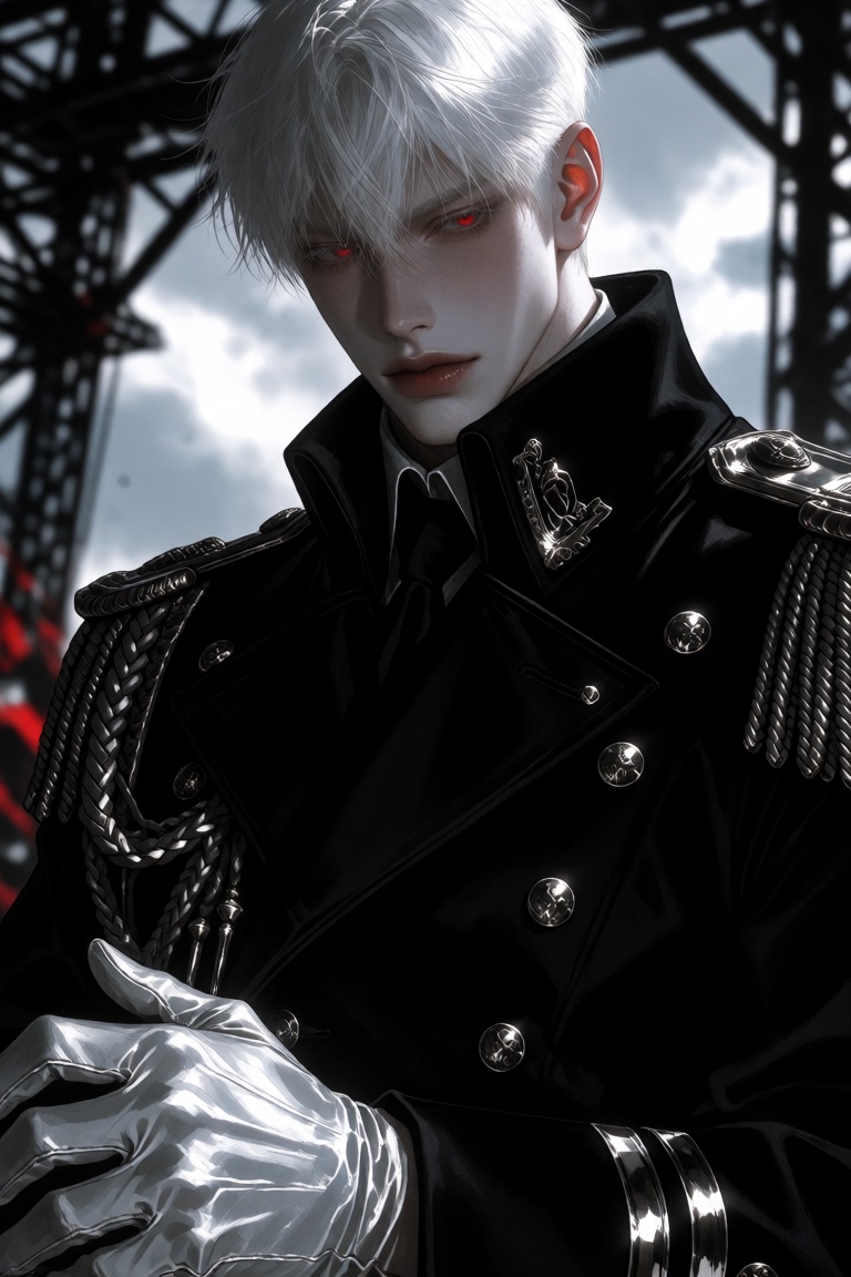 F4NT4S14STYL3,  a polished digital illustration of a handsome man in a manhwa art style,  in a semi-closeup frame focusing...