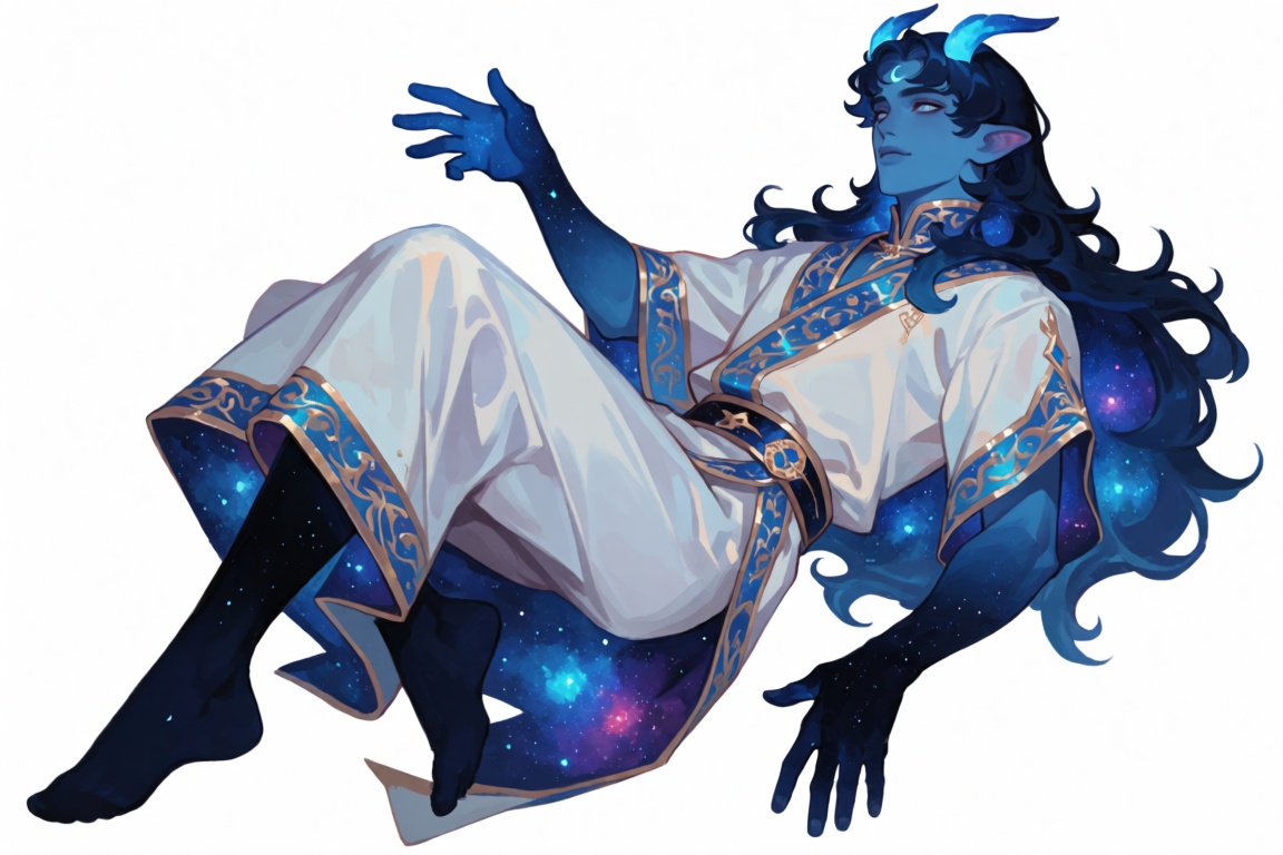 (Male,  light blue skin tone,  heterochromia on Tensor.Art