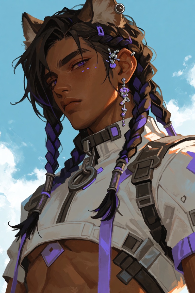 Man,  solo,  braids on Tensor.Art