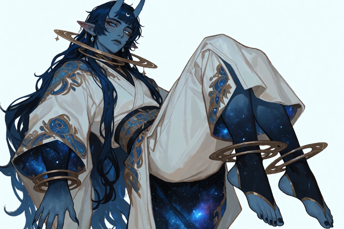 (Male,  light blue skin tone,  heterochromia on Tensor.Art