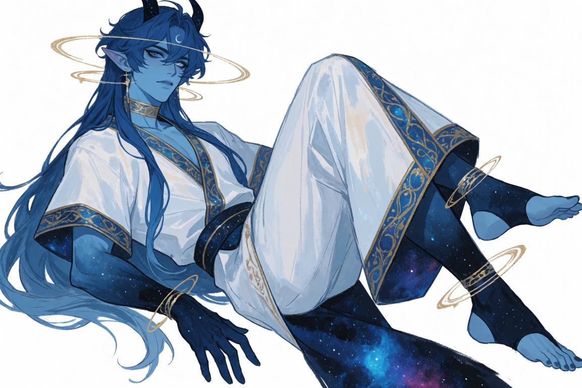 (Male,  light blue skin tone,  heterochromia on Tensor.Art