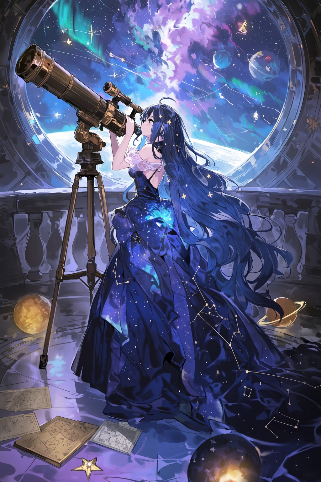 highres,  absurdres,  @alchemaniac A serene digital artwork features an anime-style girl with long on Tensor.Art