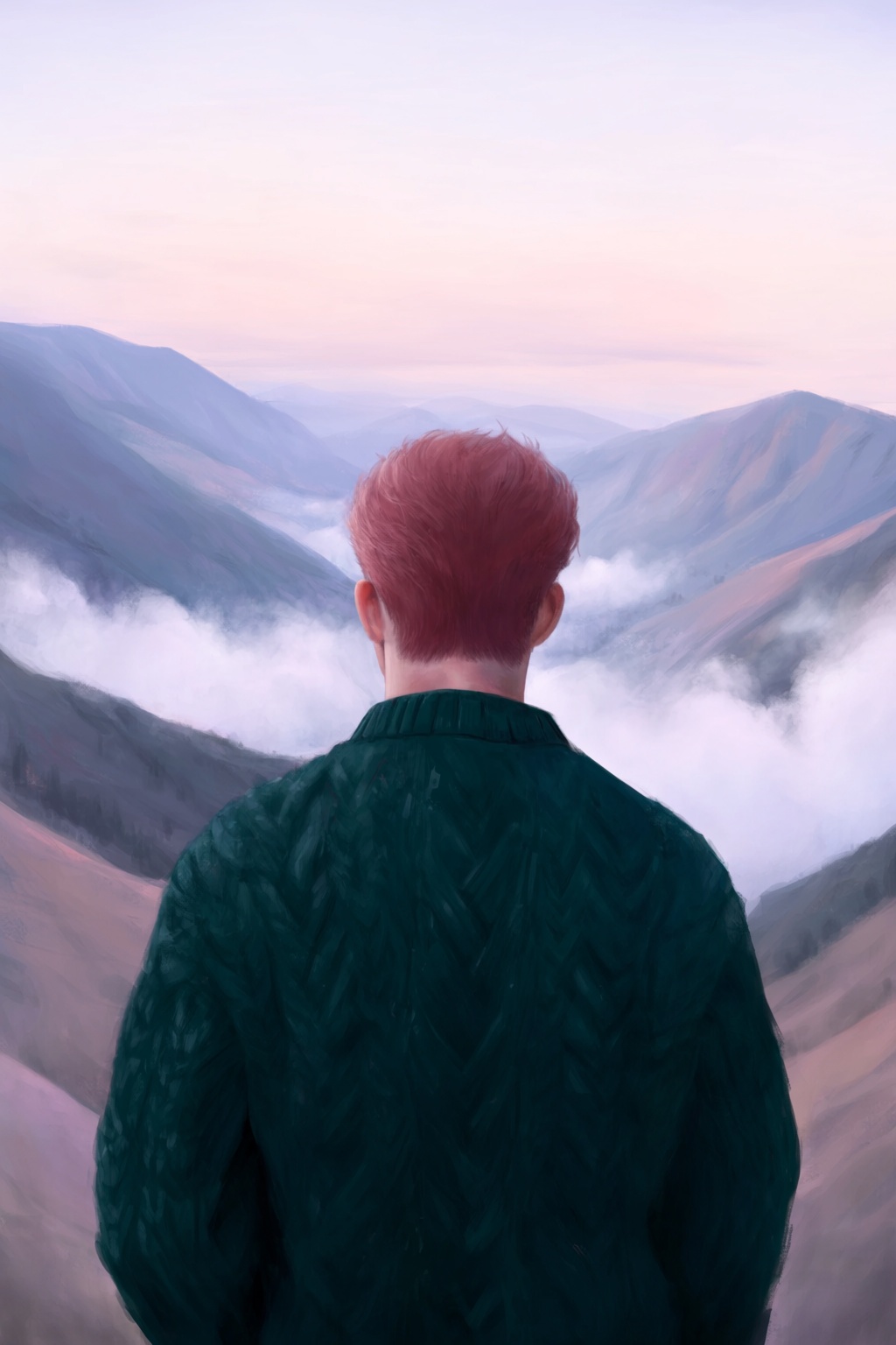 highres,  absurdres,  @k05062688 This digital painting captures a male figure from behind on Tensor.Art