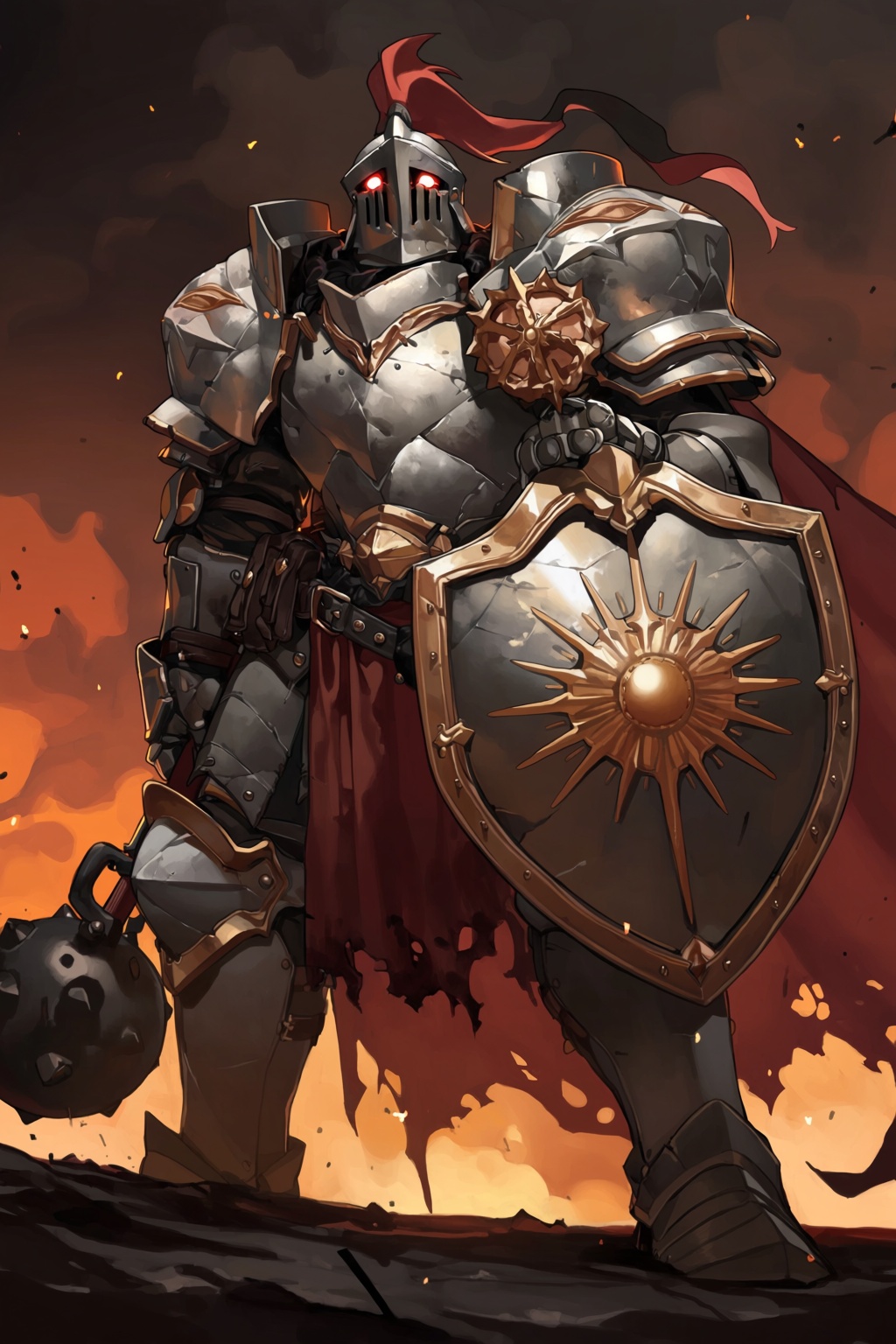 highres,  absurdres,  @knifedragon A stylized fantasy illustration features a hulking on Tensor.Art
