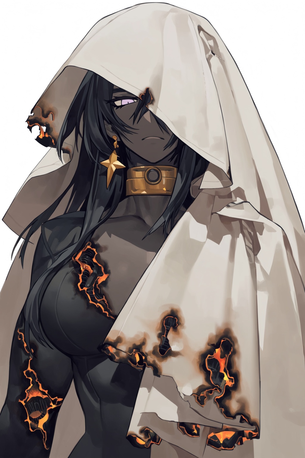 highres,  absurdres,  @knifedragon A dark-skinned female figure with long on Tensor.Art