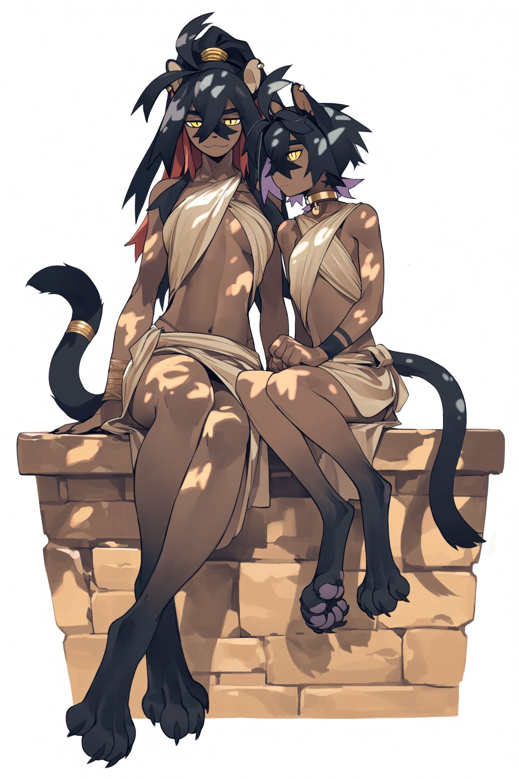 highres,  absurdres,  @knifedragon Two feline-like on Tensor.Art