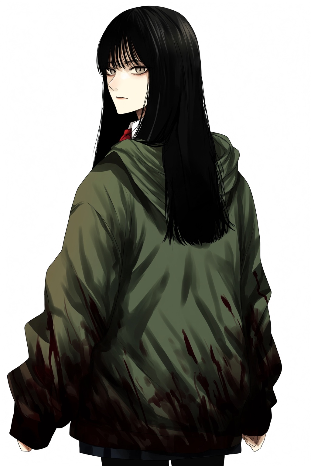 highres,  absurdres,  @gunjyou_(gunjyou_00) A digital anime-style illustration features a young woman with long on Tensor.Art