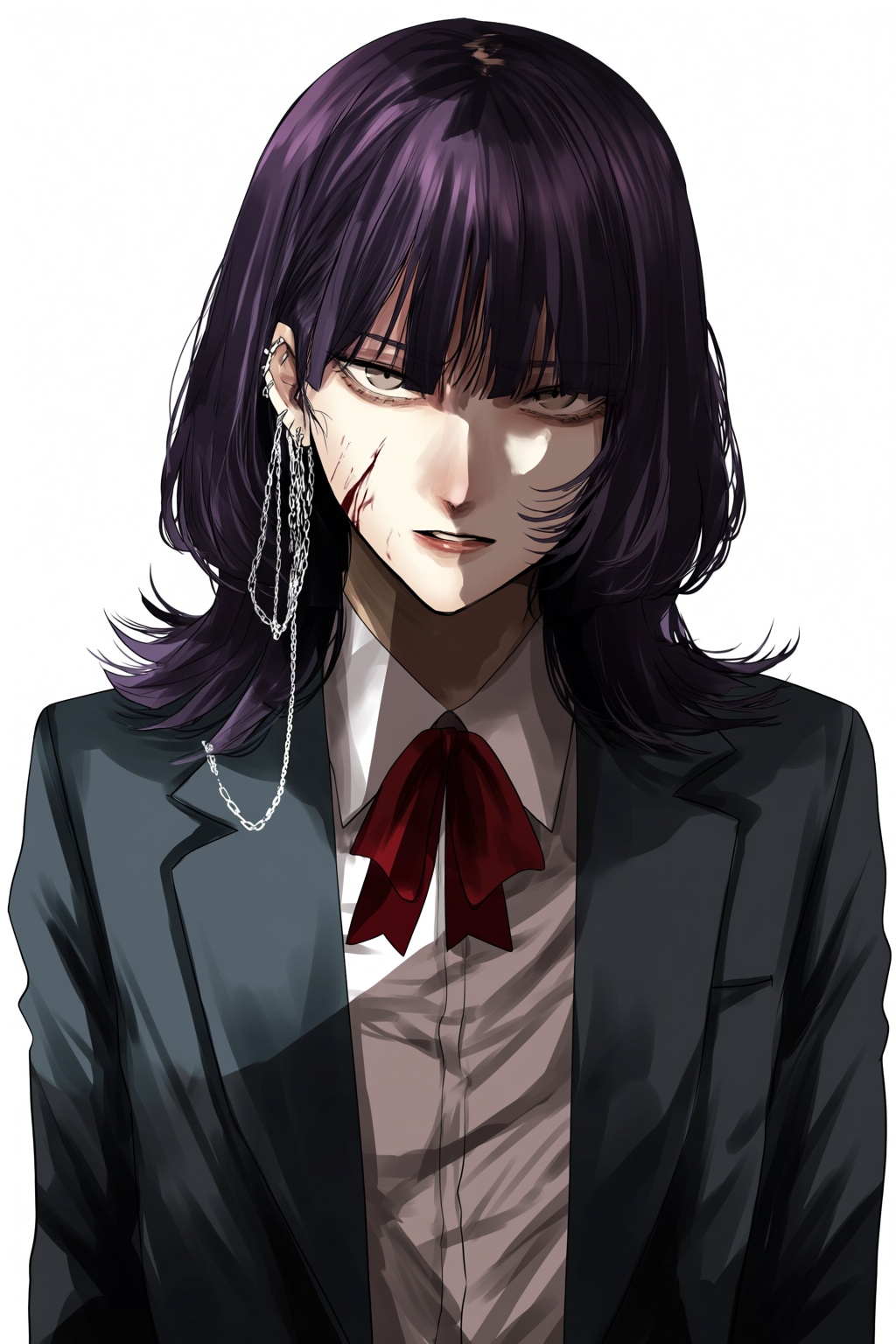 highres,  absurdres,  @gunjyou_(gunjyou_00) A digital anime-style illustration features a young woman with shoulder-length...