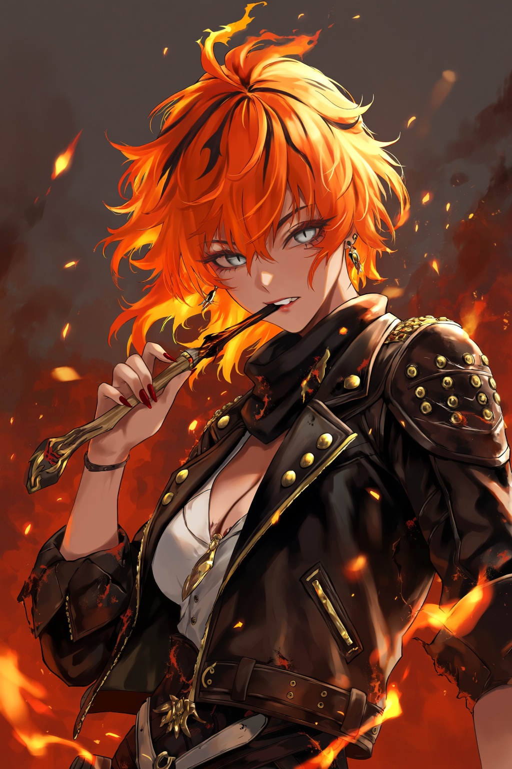 highres,  absurdres,  @m_(1n910) A striking digital painting features a character with wild on Tensor.Art