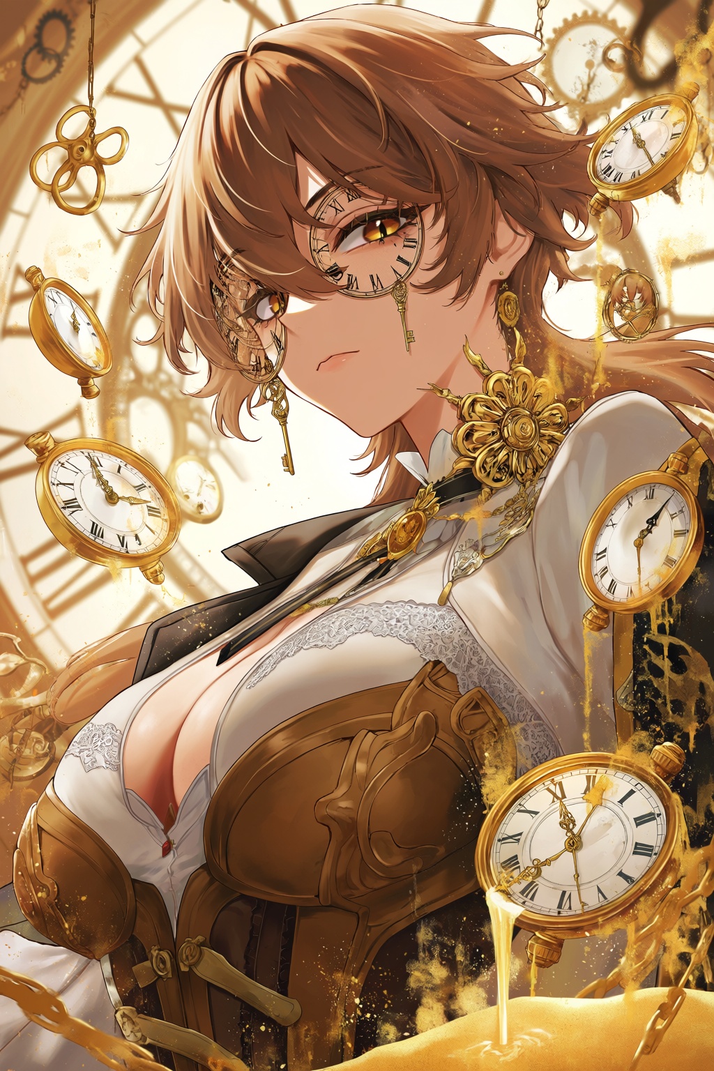 highres,  absurdres,  @m_(1n910) A highly detailed illustration shows a character with wavy on Tensor.Art