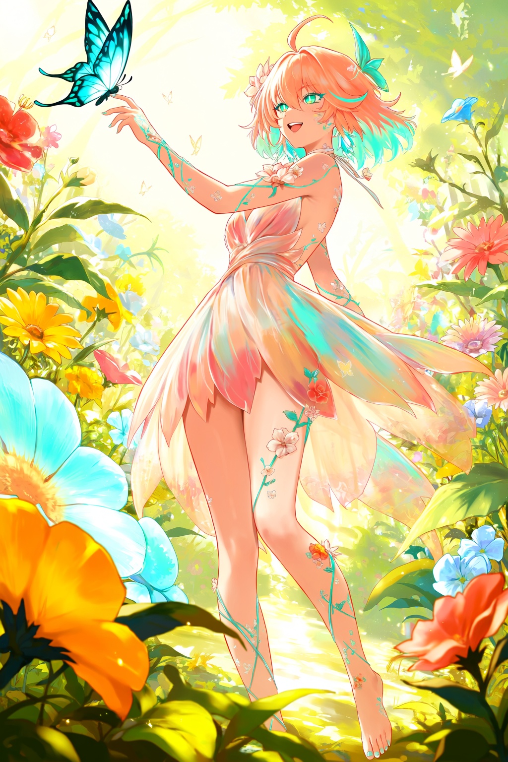 highres,  absurdres,  @m_(1n910) A vibrant digital illustration features a character with short on Tensor.Art