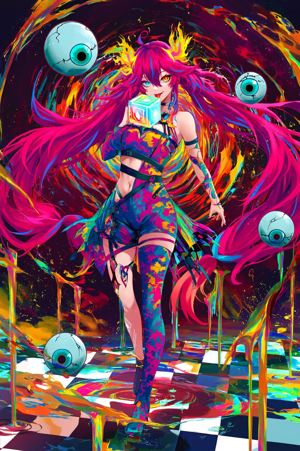 highres,  absurdres,  @m_(1n910) A stylized digital illustration features a character with wild on Tensor.Art