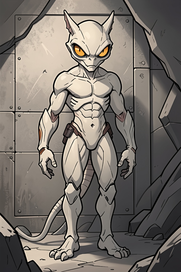 Rtoon,  full body,  alien-humanoid hybrid on Tensor.Art