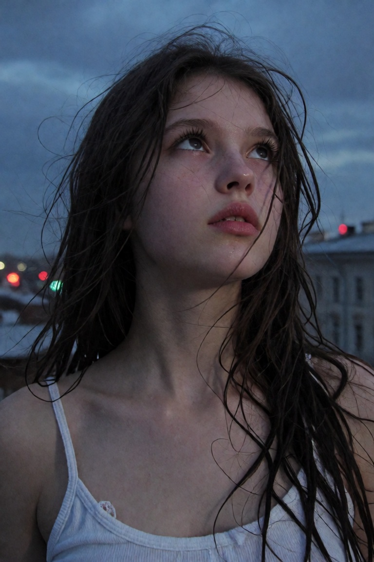 Mujer mirando al cielo,  real on Tensor.Art