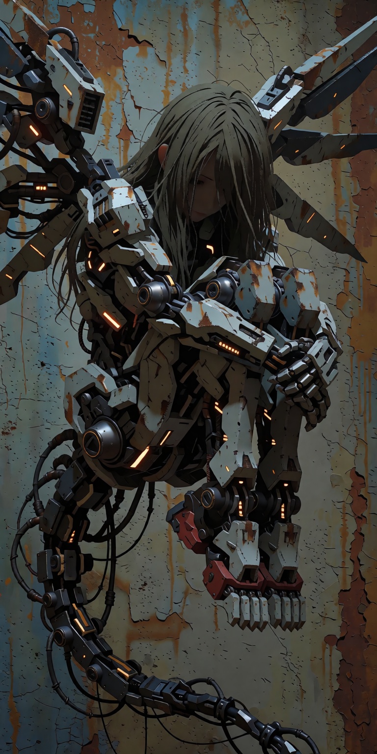 1girl,  solo,  long unkempt hair on Tensor.Art