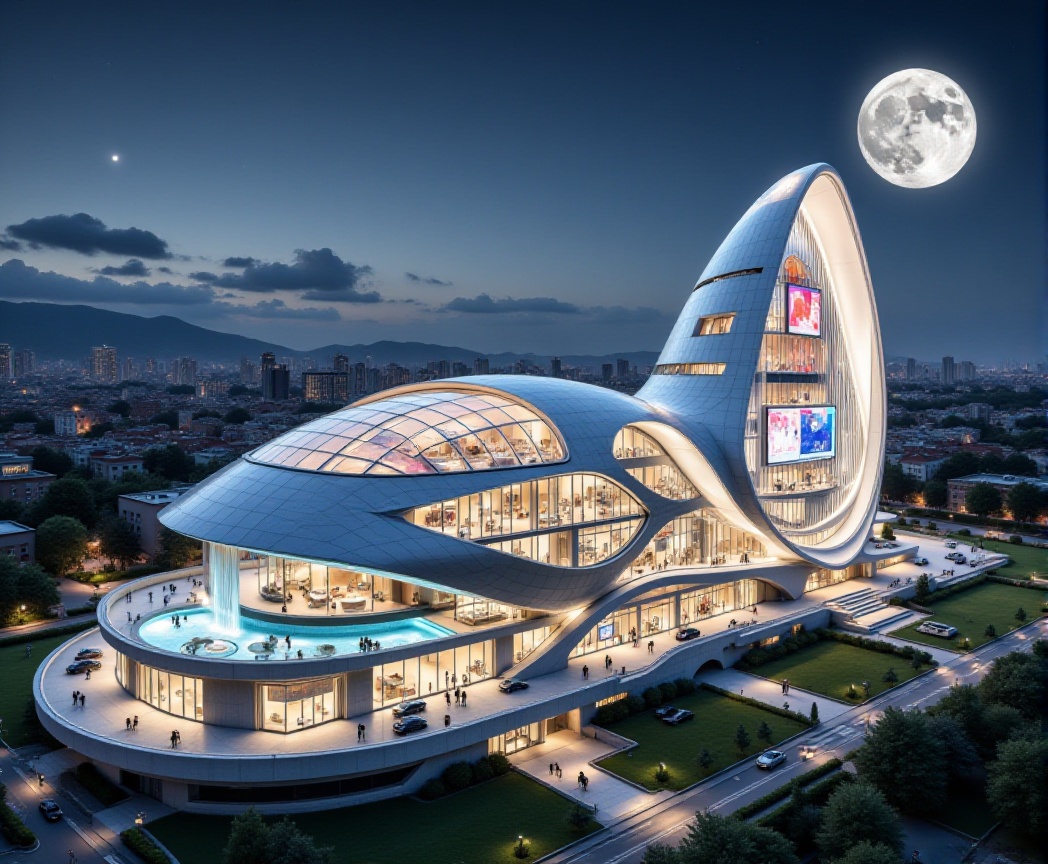 Beautiful modern spaceship with section design,  like church ,  beautiful landscape. One is beautiful and modern church wi...