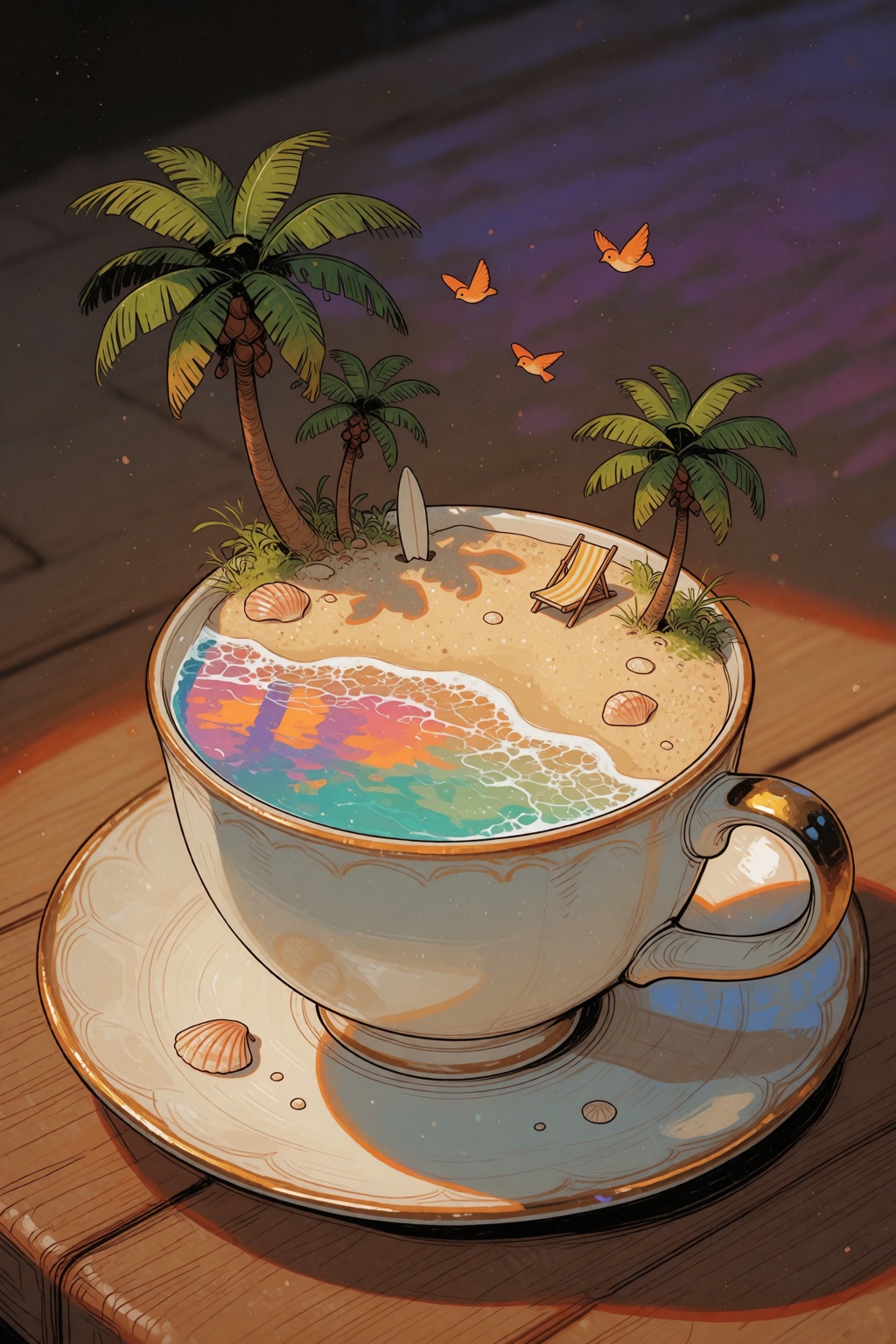 Ivysketch style featuring clean digital illustration with soft line art stylized cel shading subtle color gradients and sm...