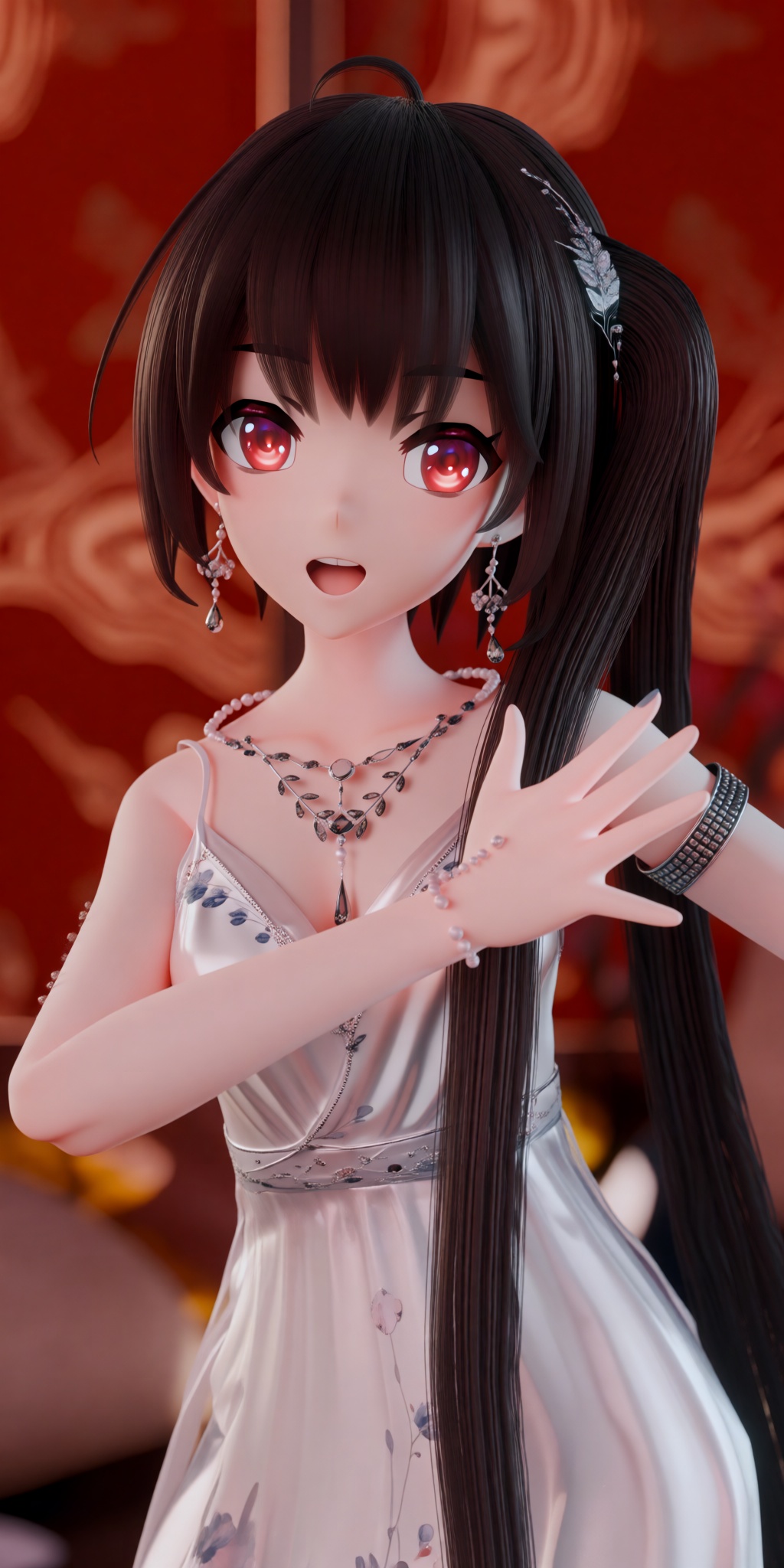 MMD screenshot style,  high quality MikuMikuDance render,  beautiful 3D anime girl model by hans on Tensor.Art