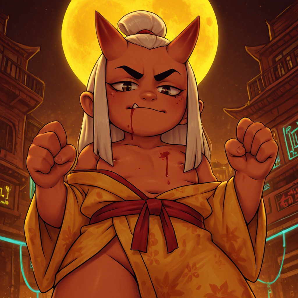 1girl,  oni woman,  young ***** female on Tensor.Art