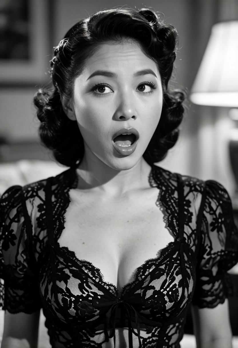 portrait of 1930s housewife,  gorgeous asian female face,  petit on Tensor.Art