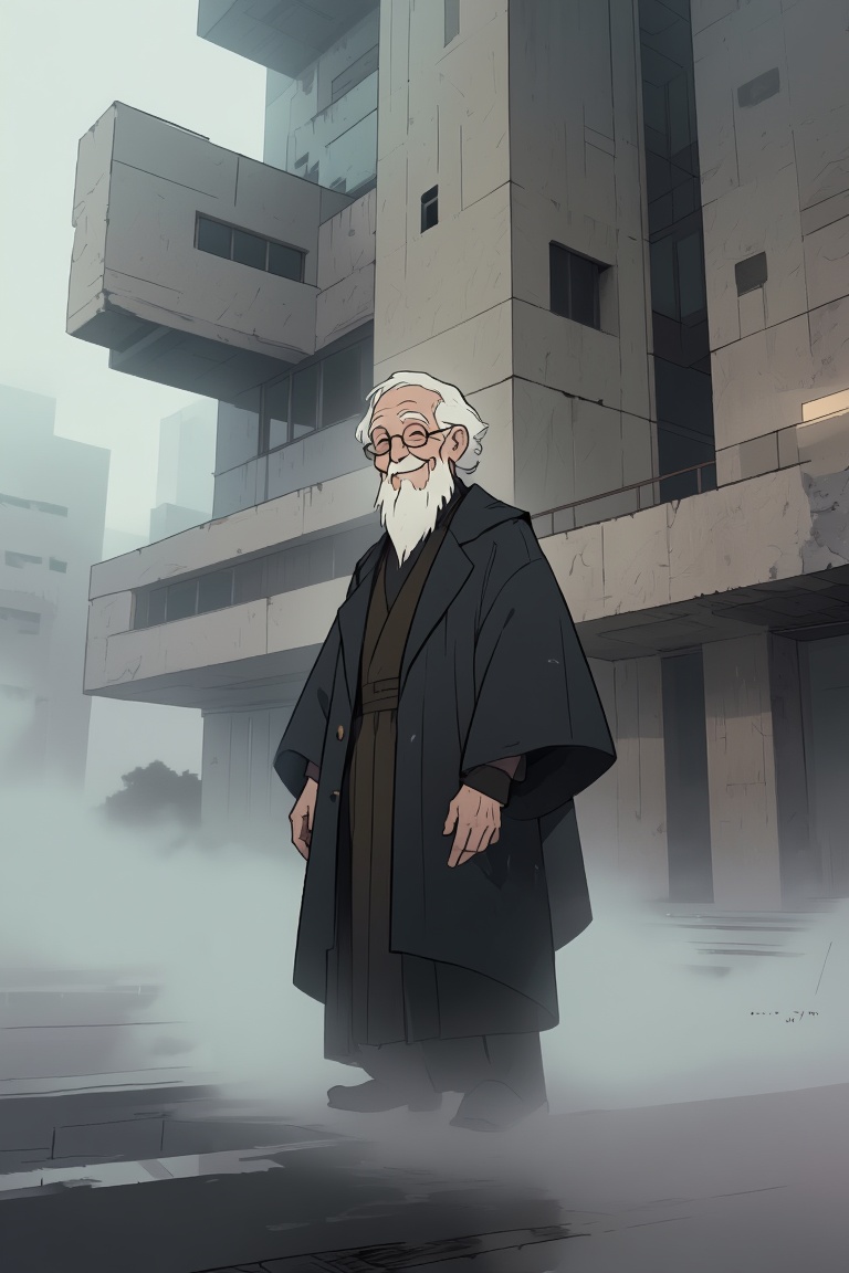rtoon,  portrait of a very old man,  ethereal dreamy foggy on Tensor.Art