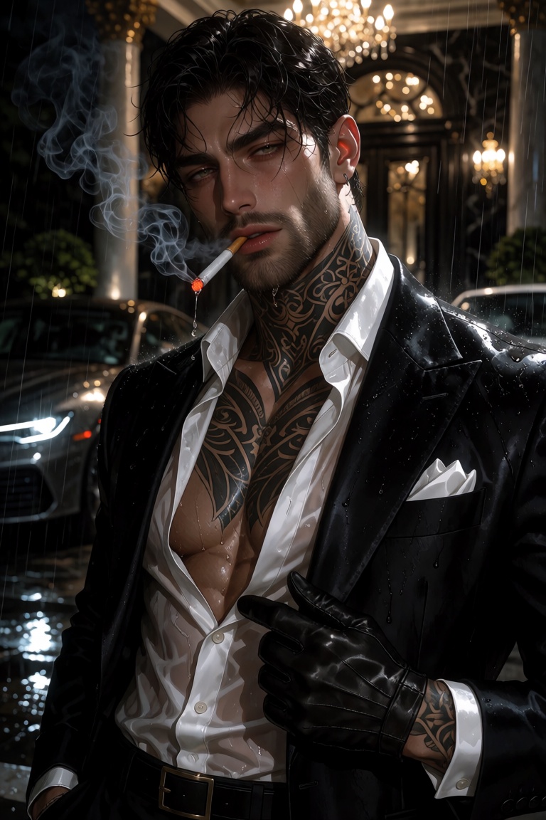 k0style,  a polished digital illustration of an extraordinarily handsome Southern European man,  Italian ancestry on Tenso...