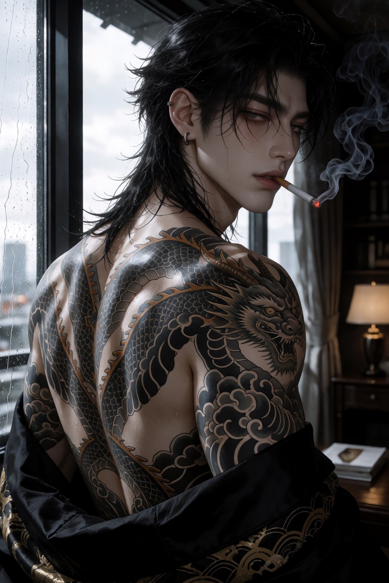 k0style,  a polished digital illustration of an extraordinarily handsome East Asian man,  Japanese ancestry on Tensor.Art