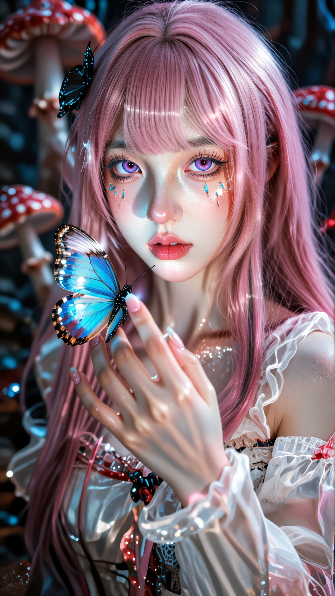 this is a highly detailed,  digital cgi artwork of a young woman with a fantasy,  ethereal appearance on Tensor.Art