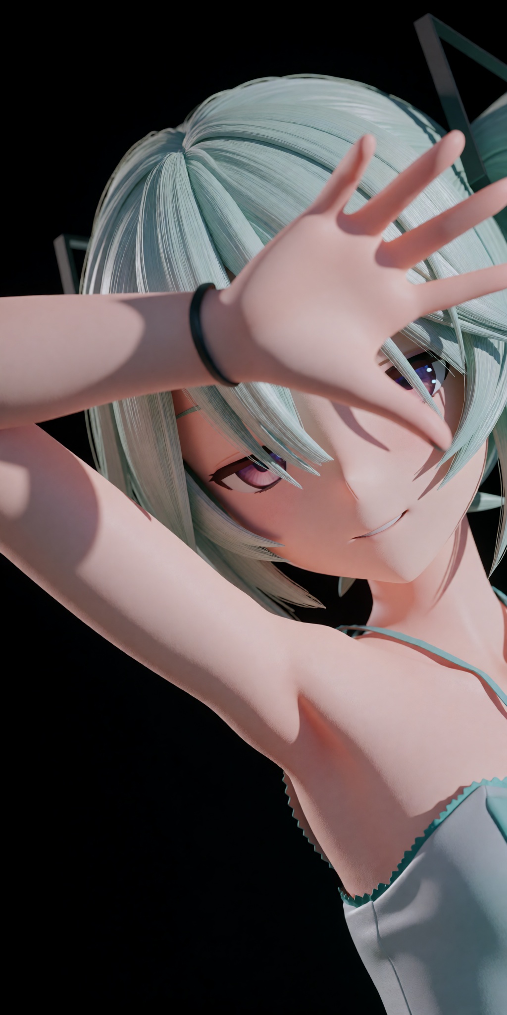 MMD screenshot style,  high quality MikuMikuDance render,  beautiful 3D anime girl model on Tensor.Art