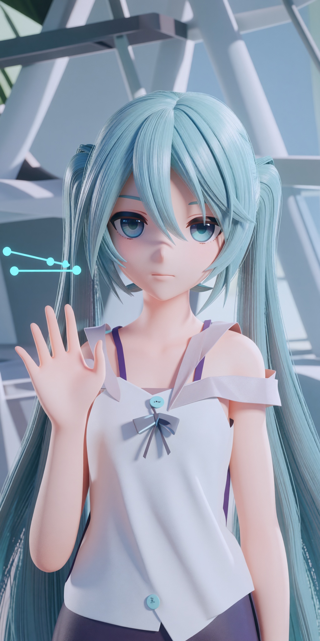 MMD screenshot style,  high quality MikuMikuDance render,  beautiful 3D anime girl model on Tensor.Art