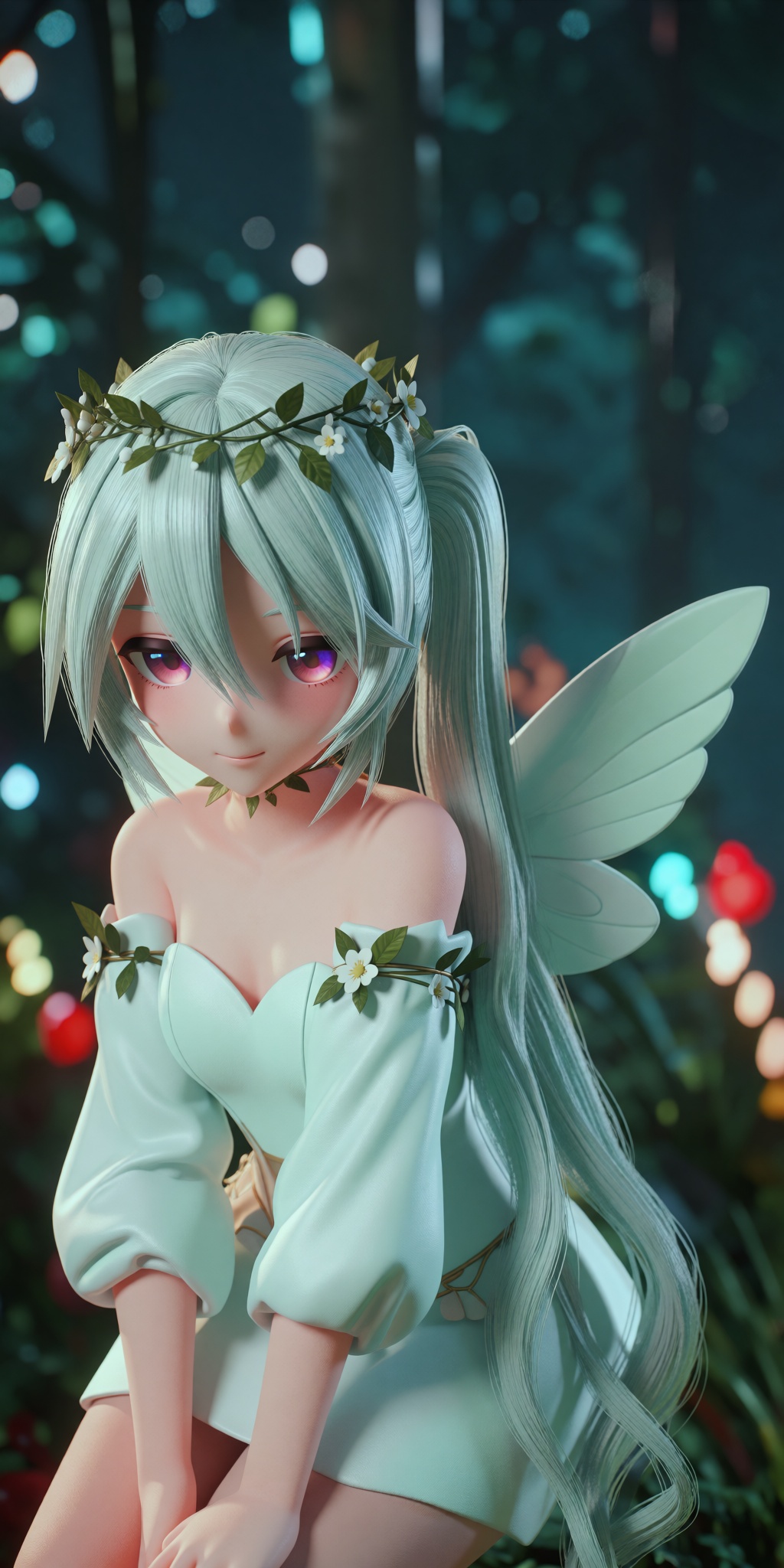 MMD screenshot style,  high quality MikuMikuDance render,  beautiful 3D anime girl model on Tensor.Art