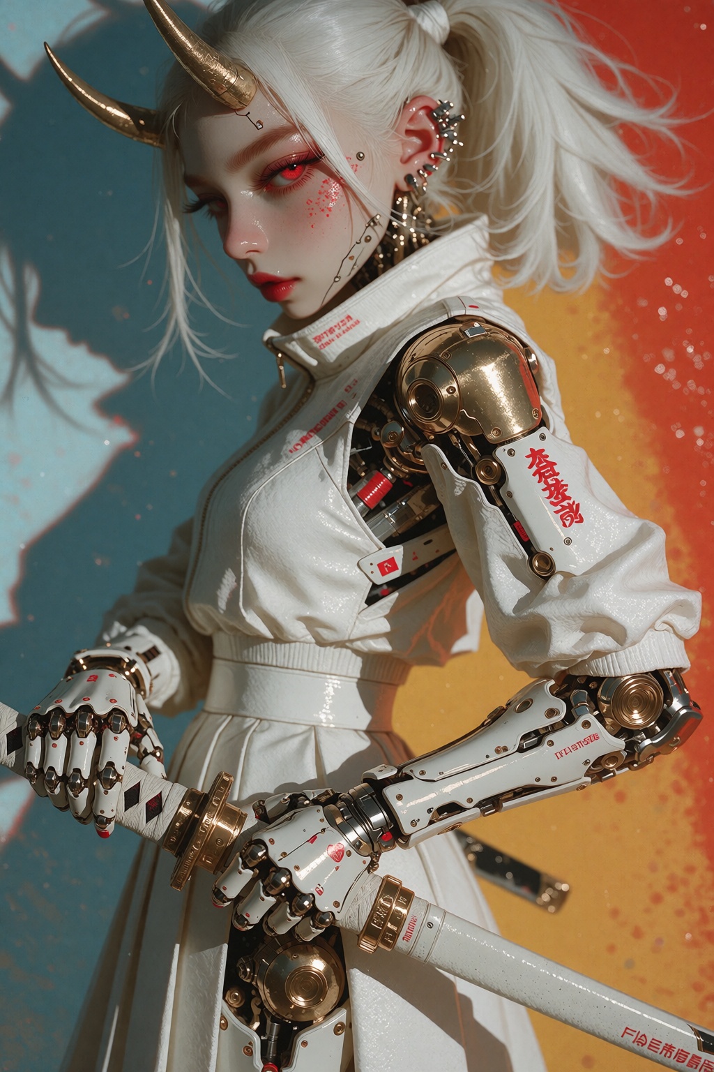 Ivystyle,  cyberpunk oni android concept art,  highly detailed illustration on Tensor.Art