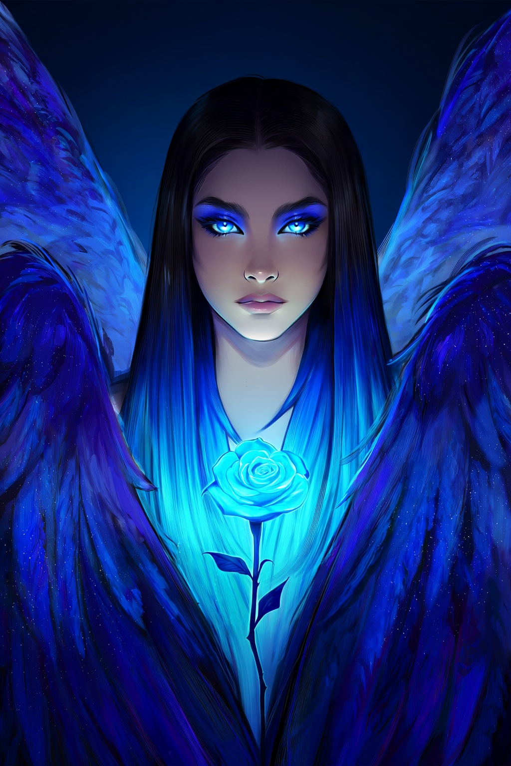 highres,  absurdres,  This stylized digital illustration features a portrait of a young person with long on Tensor.Art
